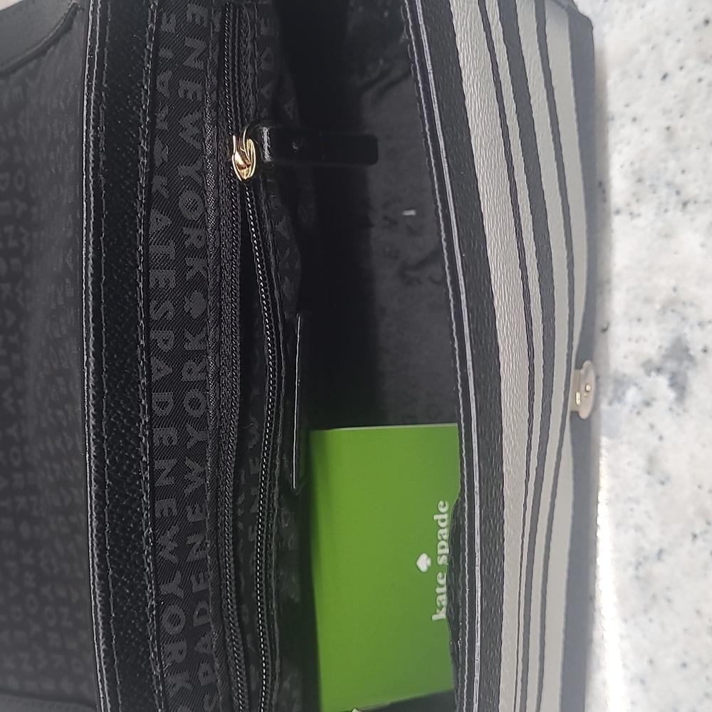 Kate Spade Black and White Striped Crossbody Bag - Picture 9 of 12